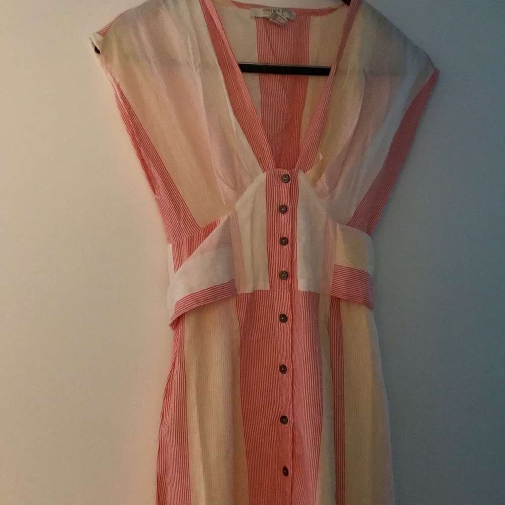 Striped button-up dress